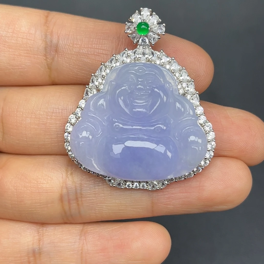 翡翠银S925镶嵌吊坠(不含链)