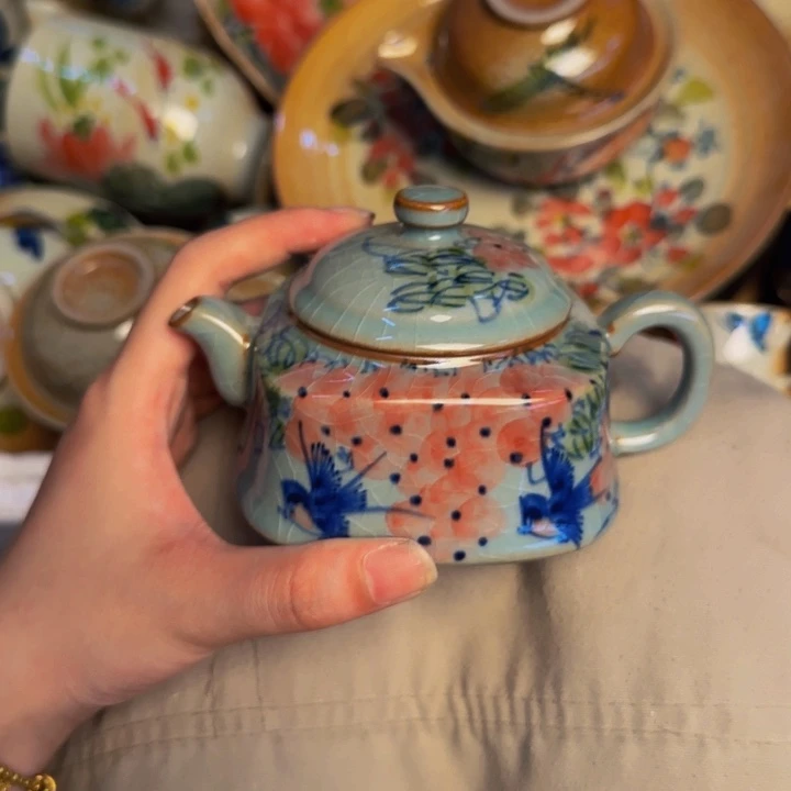 花***儿瓷片景德镇陶瓷手工手绘