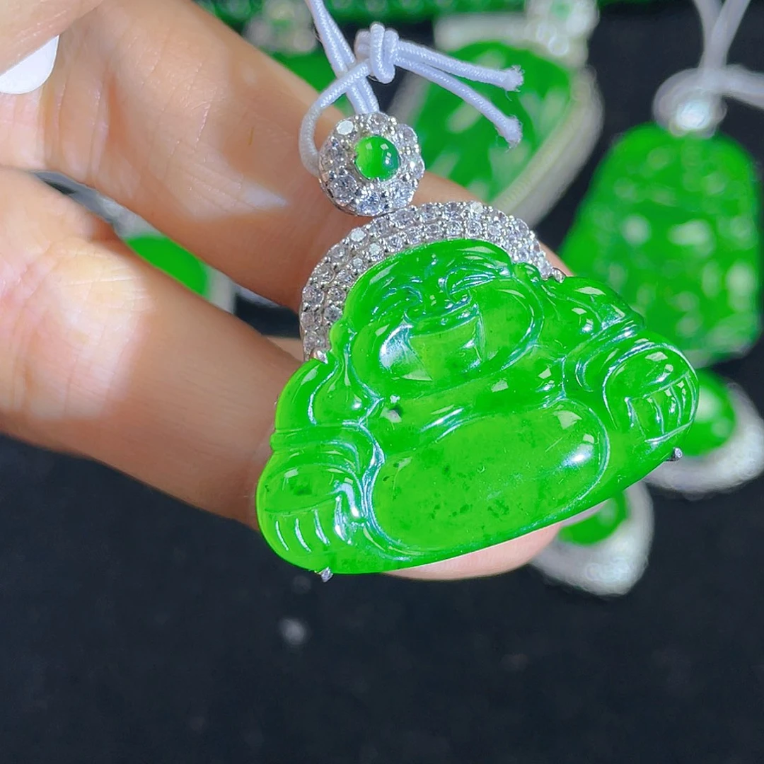 翡翠吊坠(不含链)银S925镶嵌