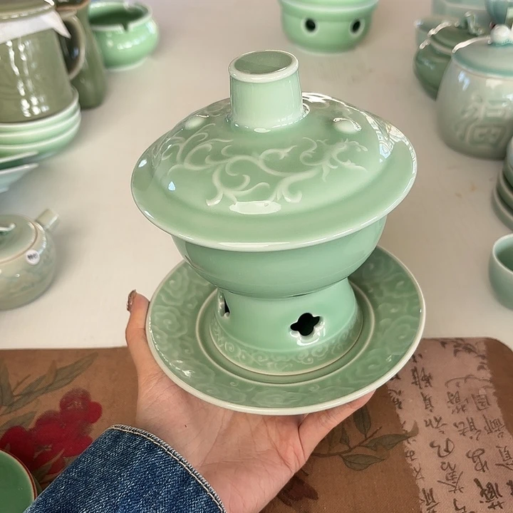 龙泉云间青瓷小米茶器