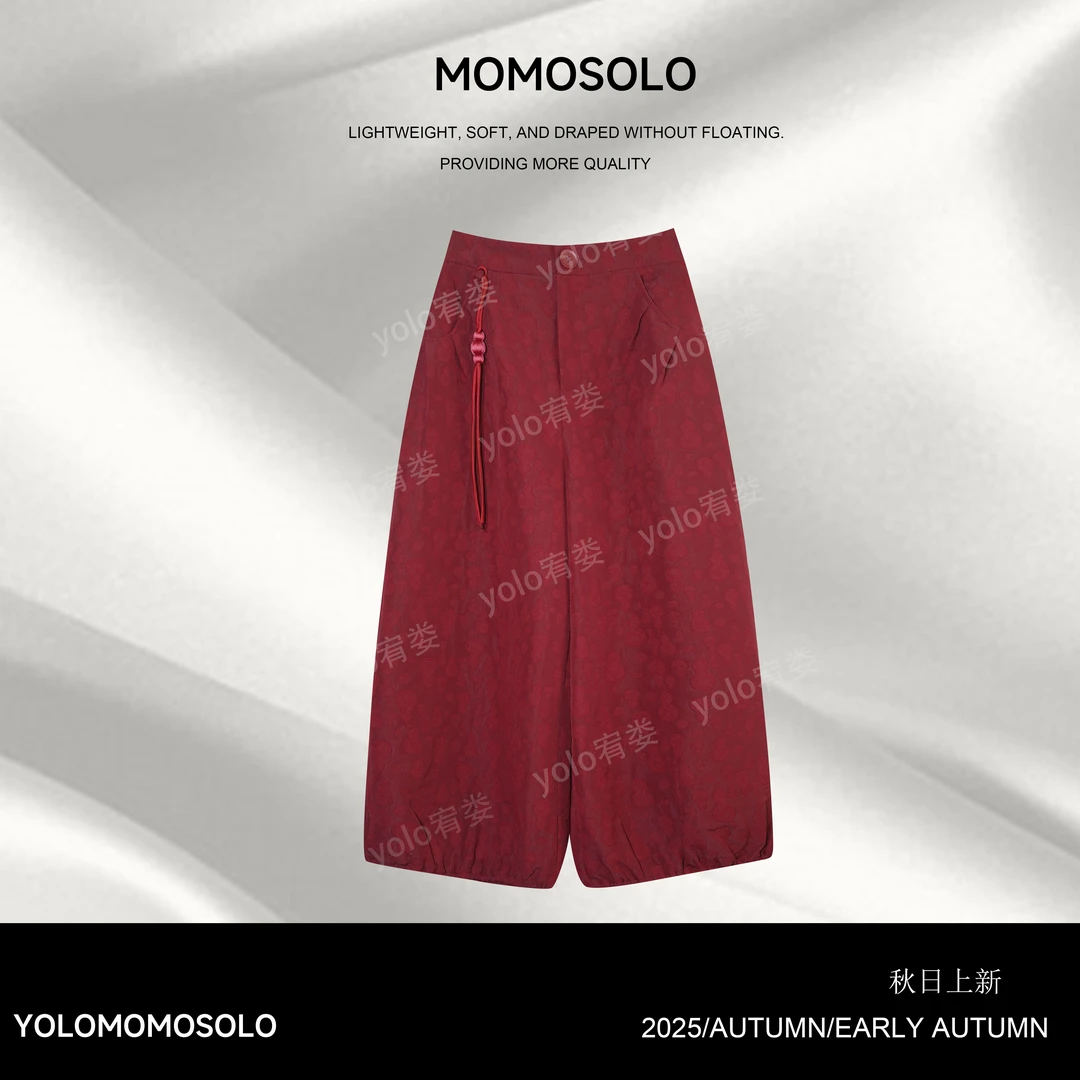 •福禄•2025 秋上新原创葫芦人丝提花挂坠设计九分长裤 YM25Q30003