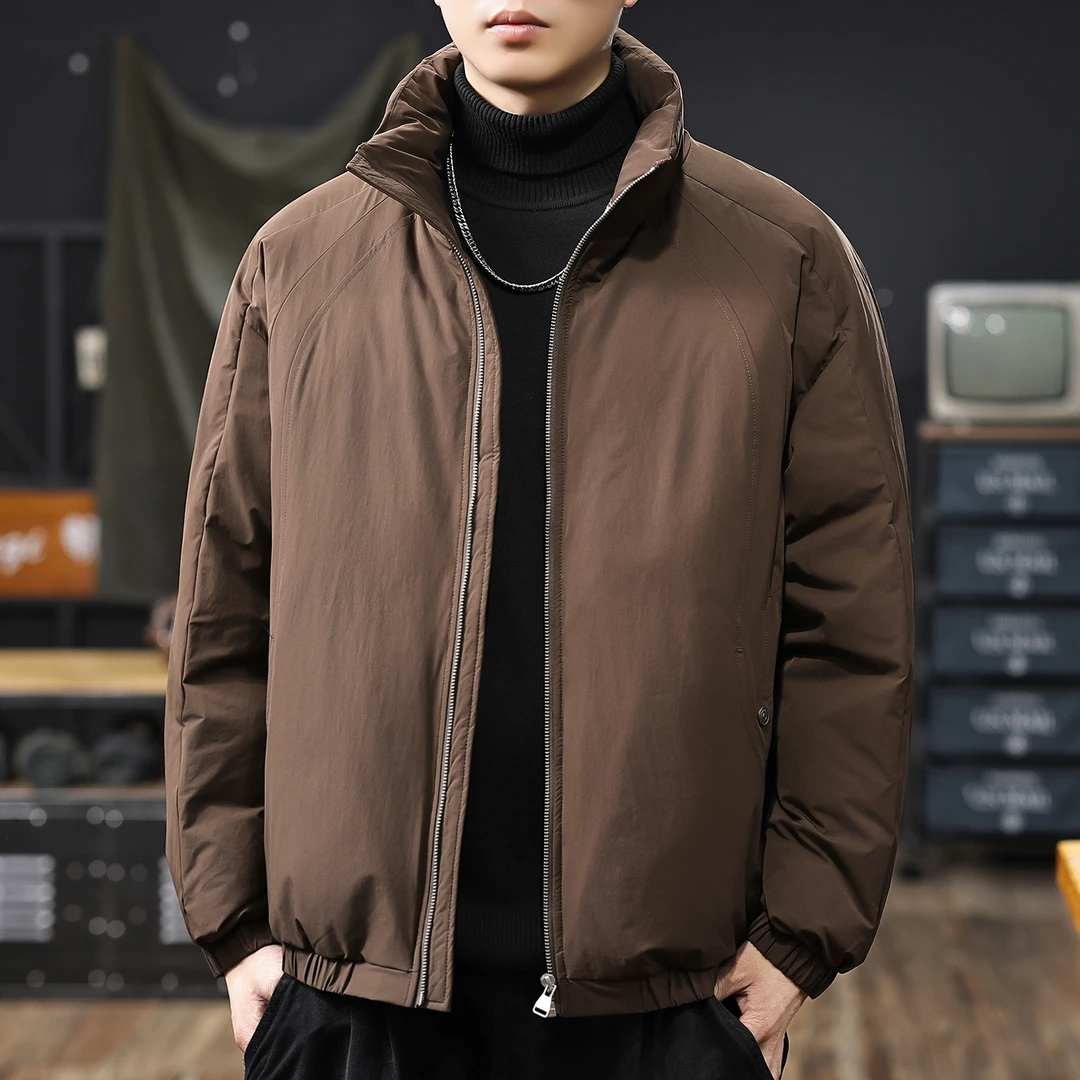 MR.MUDI/穆迪先生美式复古立领羽绒服男冬季90白鸭绒保暖男士外套