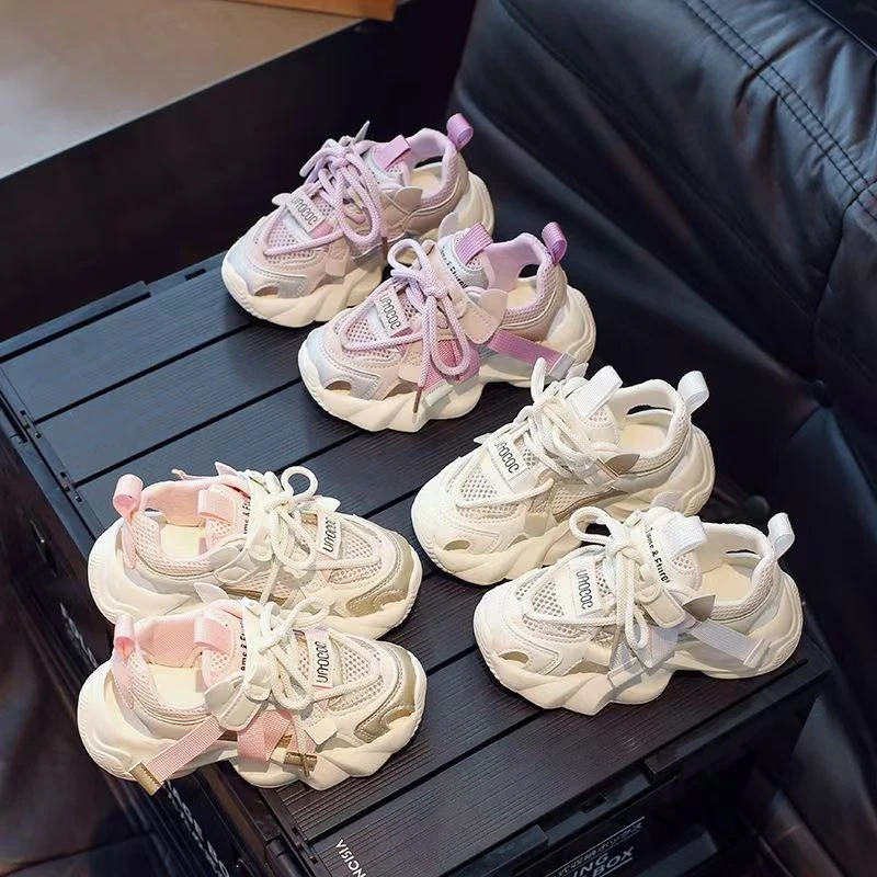 儿童老爹鞋网面新款镂空夏季夏款网红时尚透气运动鞋