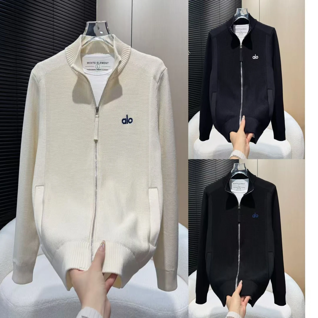 早秋新款简单字母修身男士休闲百搭针织开衫635