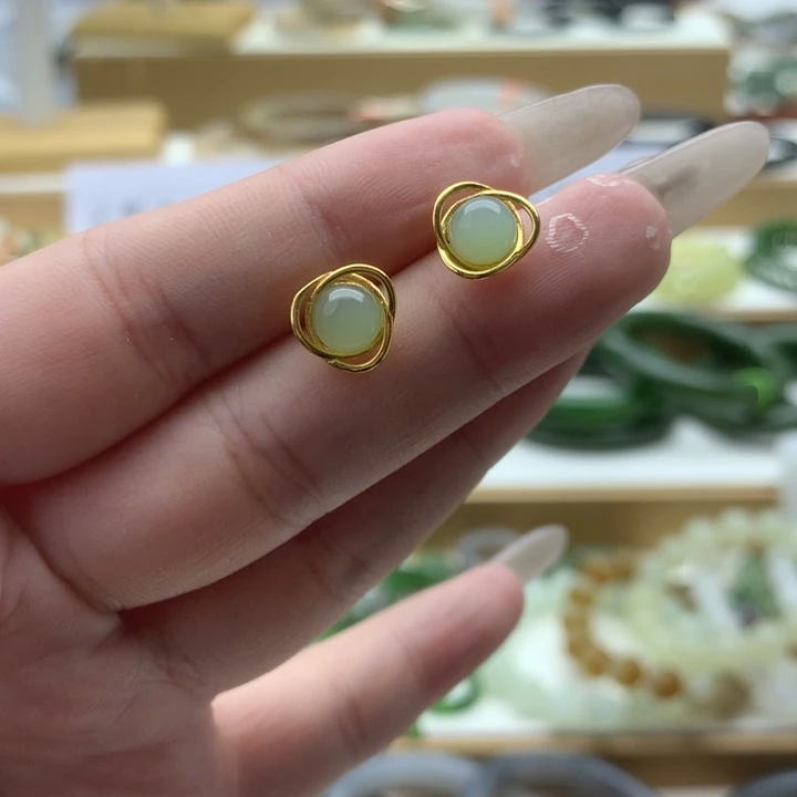 银S925镶嵌手链和田玉