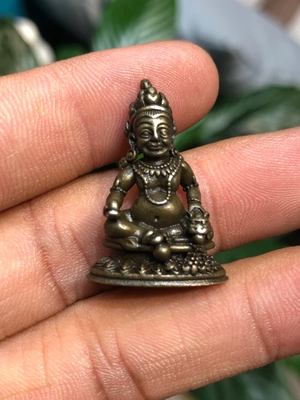 藏式白铜口袋佛迷你摆件实心小佛像桌面装饰工艺品