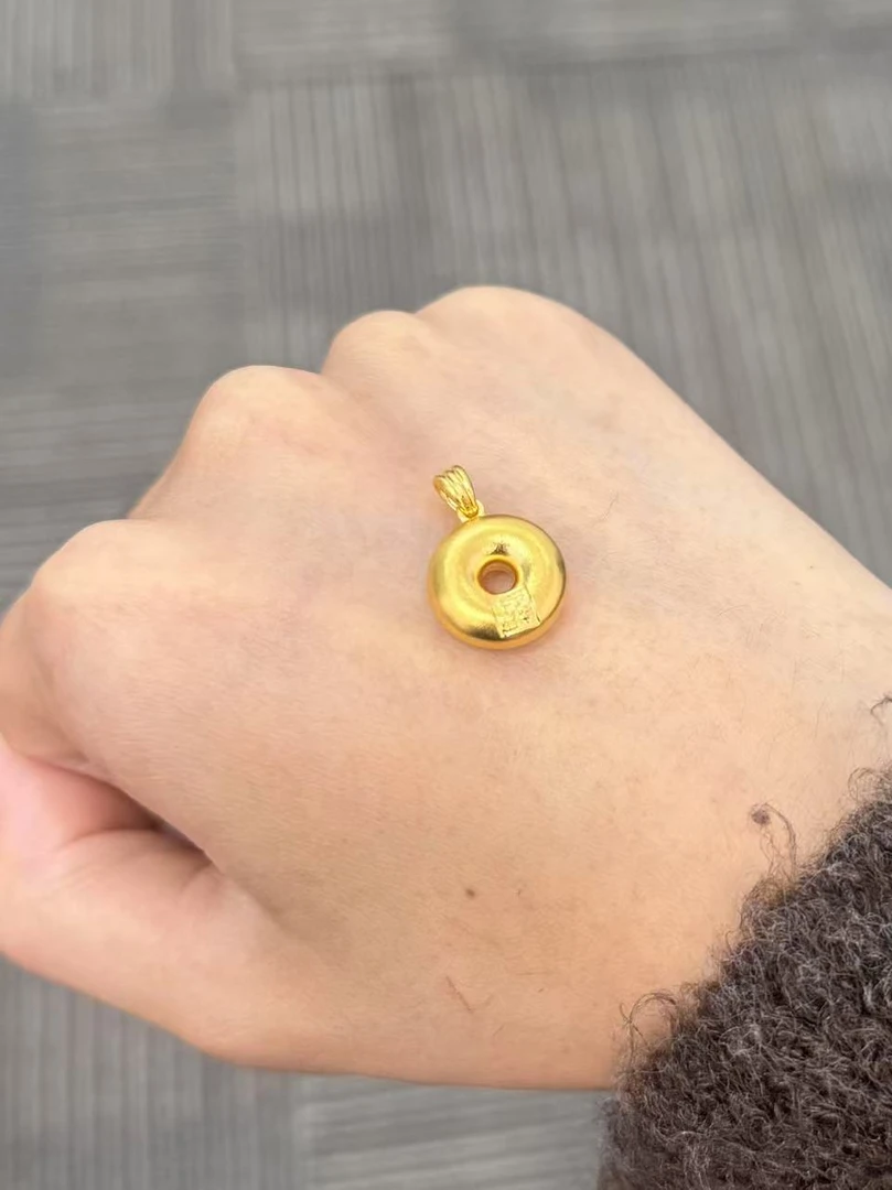 足金999 平安喜乐小平安扣吊坠