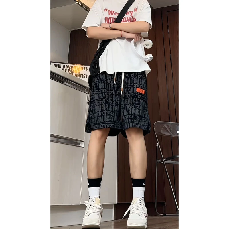 工装多口袋短裤男夏季外穿运动篮球裤子潮牌美式复古沙滩五分中裤