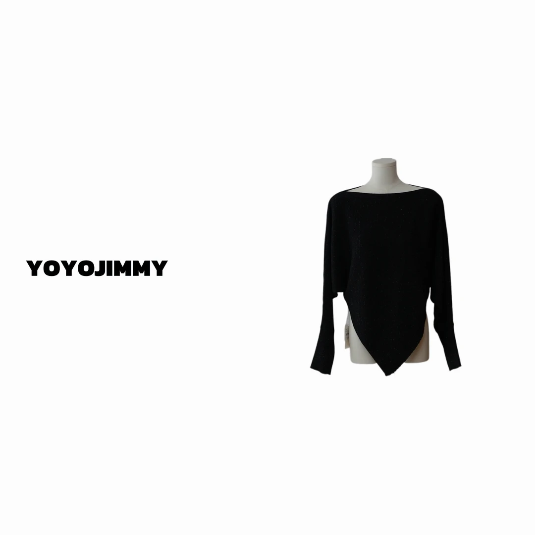 YOYO A499绵羊毛不规则衫圆领设计师版型轻奢女装小众上衣