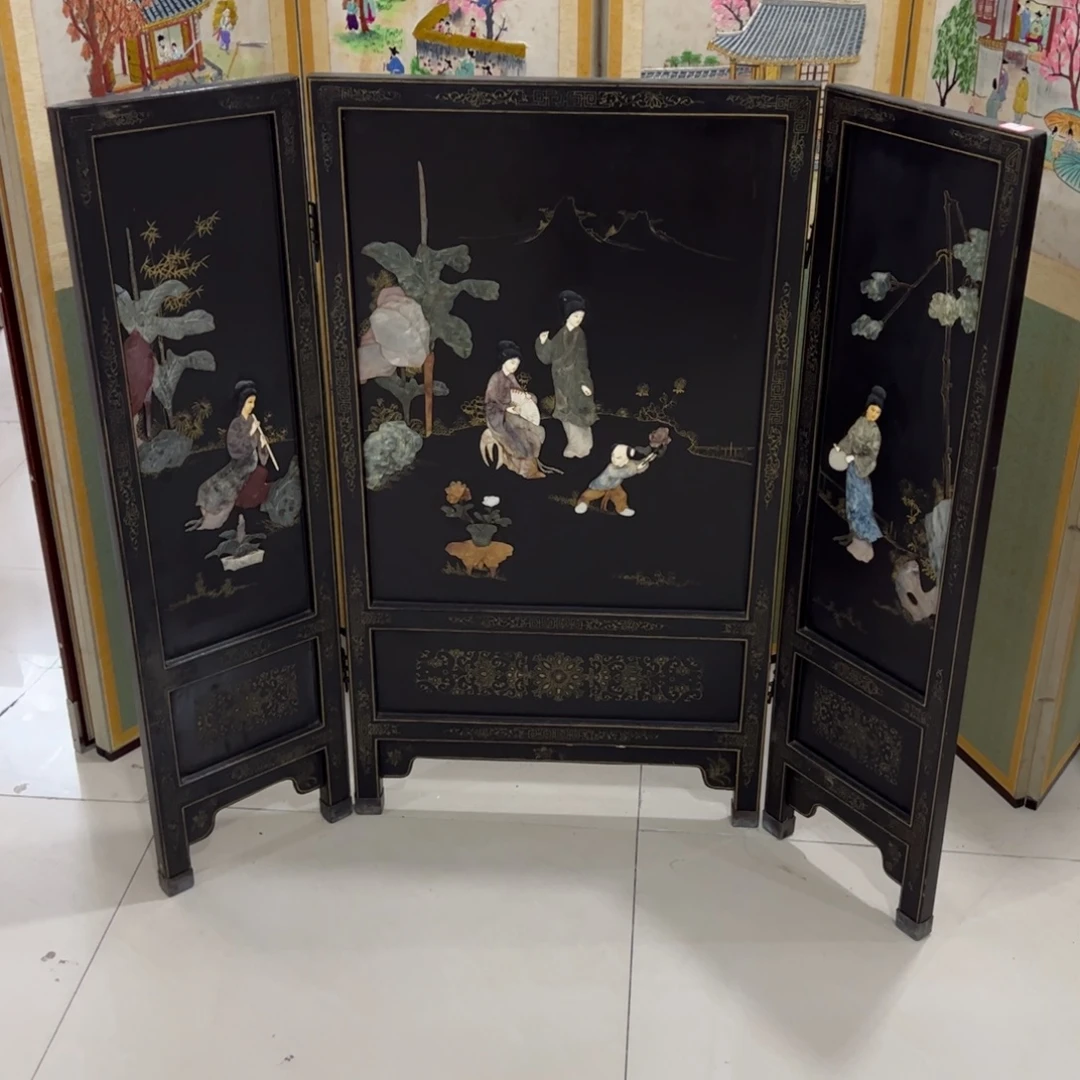 绘画屏风框画茶空间设计