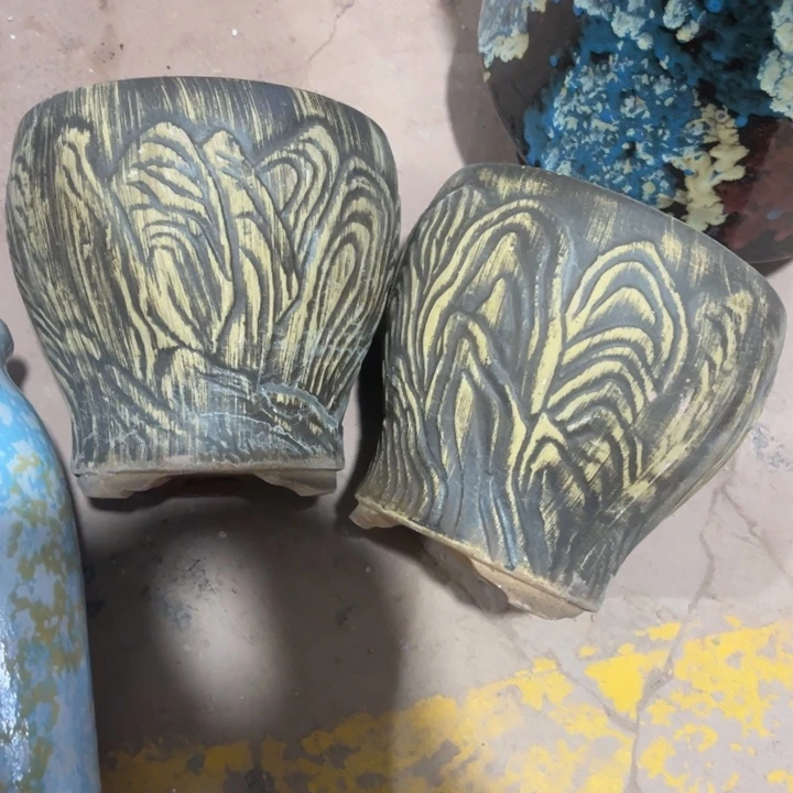 紫砂花盆口径15高度15两只正品