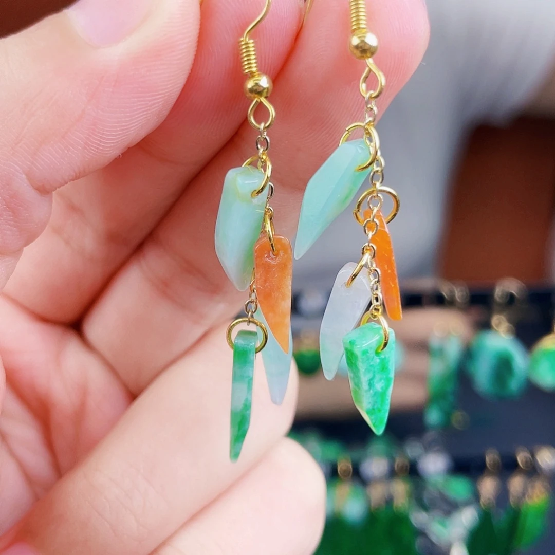 翡翠未镶嵌耳饰饰品