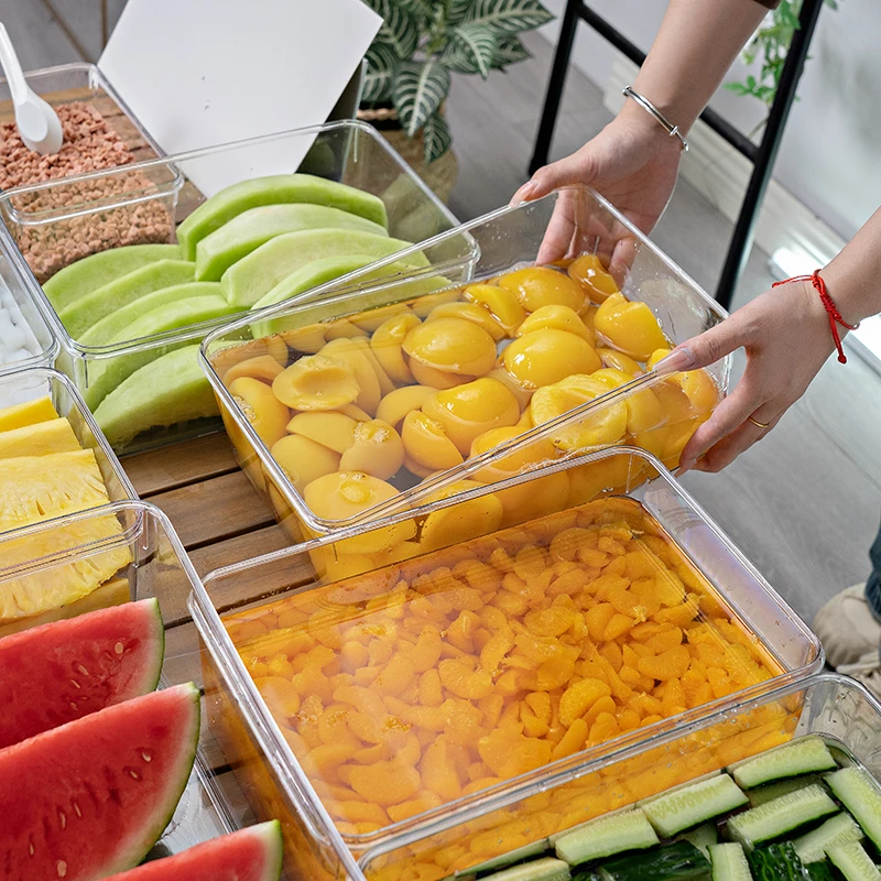 澳玛特大盒子摆摊专用透明大号保鲜鸡爪酱菜容器商用水果捞展示盒