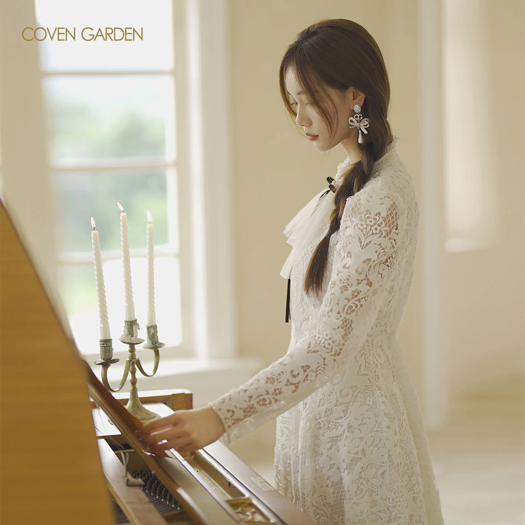 【小云总】哥文花园 钩花蕾丝连衣裙 CTA4083310