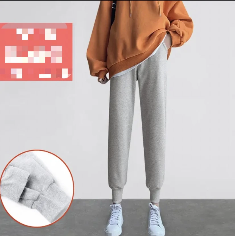 孕妇装春秋款束脚休闲运动卫裤高腰托腹