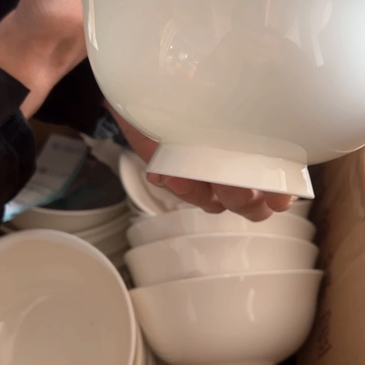 纯白骨瓷面碗6个