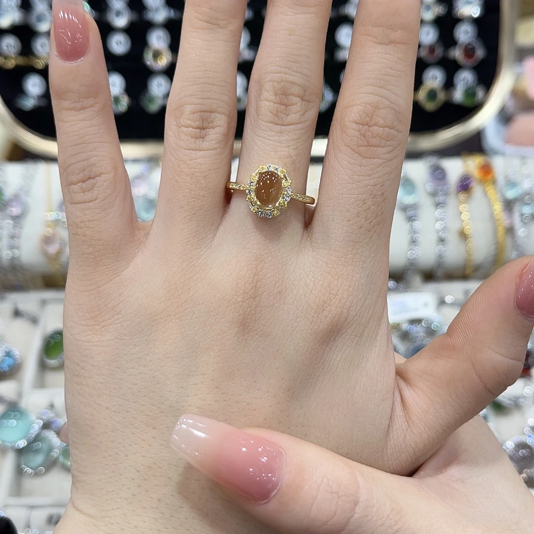 ****、蛇纹石玉银S925镶嵌戒指