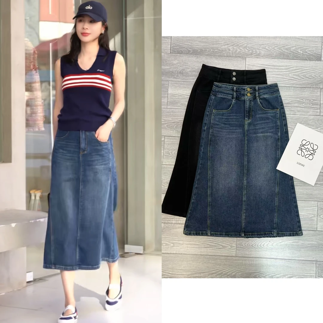 （小雨推荐6071）2025年早秋新款时尚修身百搭牛仔裙