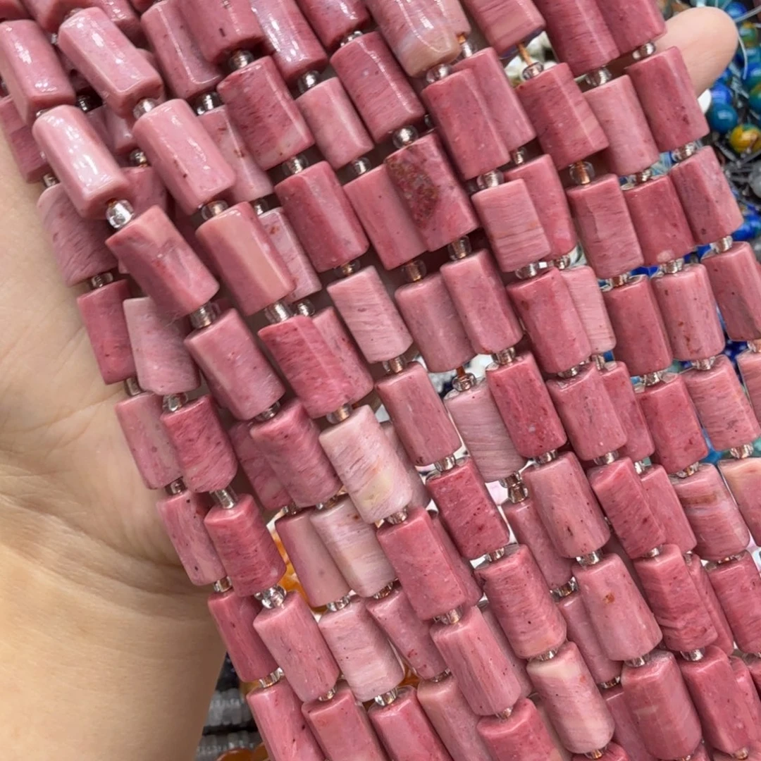 水晶珠宝半成品未镶嵌卡8×12红木纹柱形一条