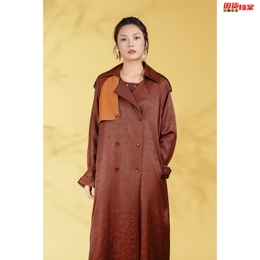 【万象有衣】原创设计款香云纱风衣-7258