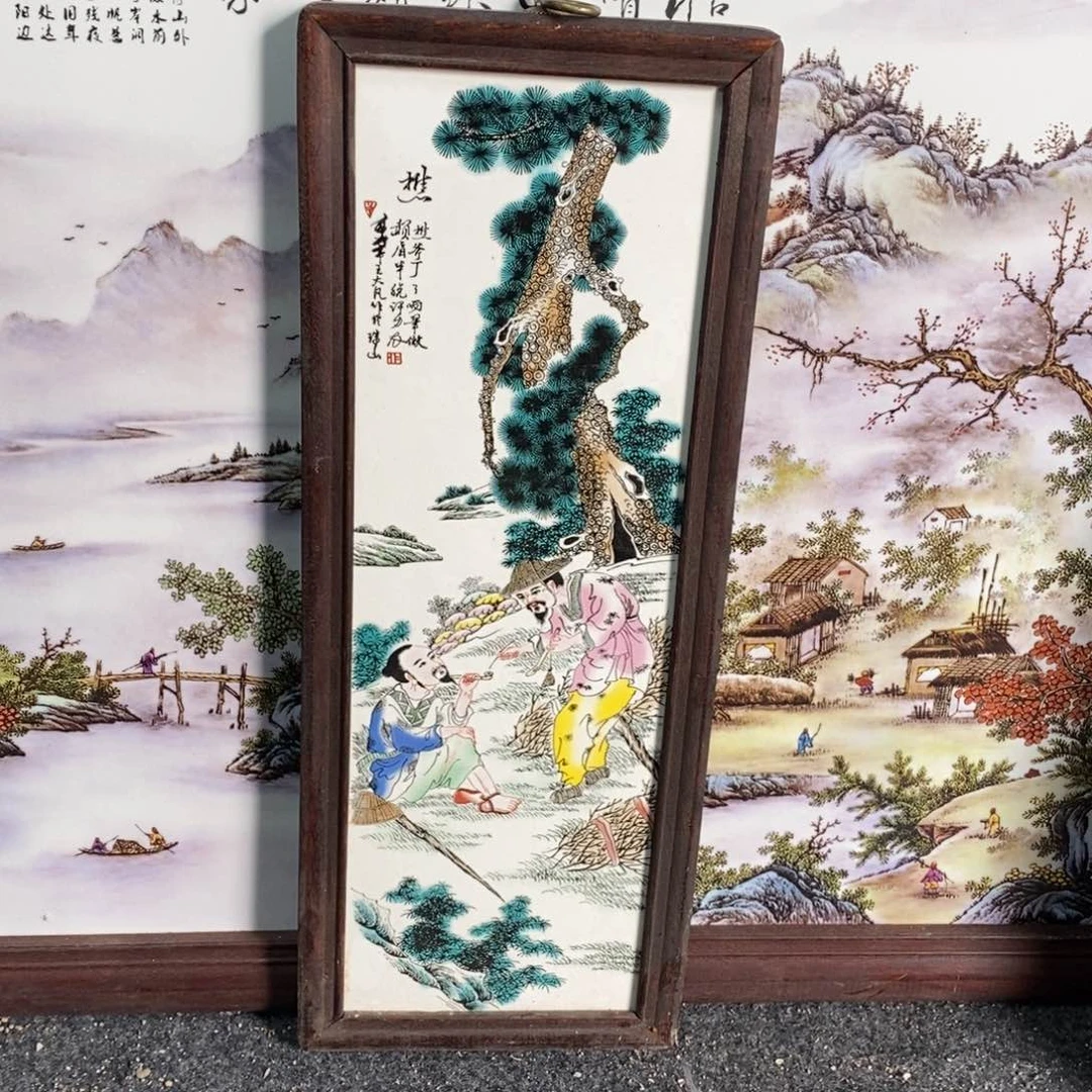 瓷片55*21 景德镇瓷板画柴窑烧制