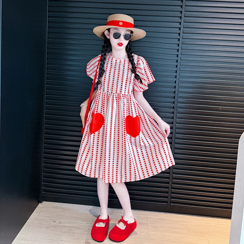 裙子女装儿童2025新款女孩夏季洋气短袖连衣裙女童夏装时尚公主裙