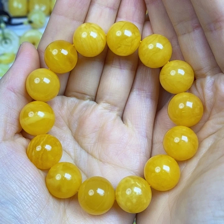 蜜蜡手链未镶嵌天然原矿假一赔十