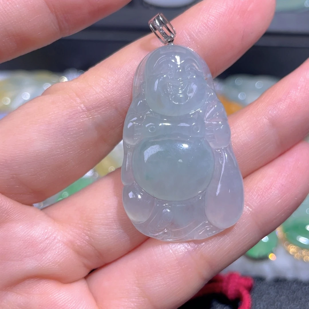 颈饰18K金镶嵌翡翠翡翠