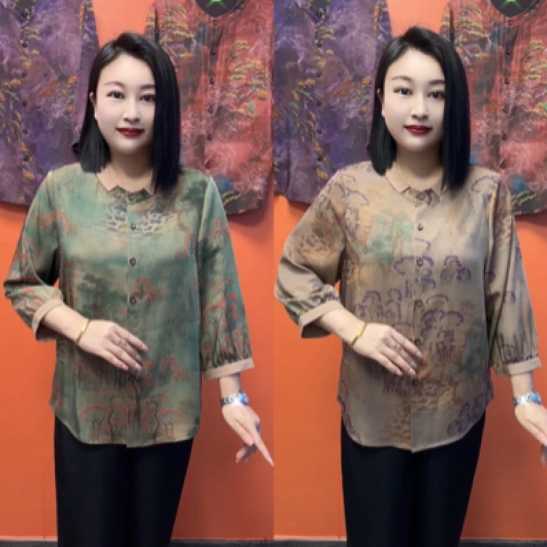 新款精品中老年女装时尚复古百搭气质妈妈开衫