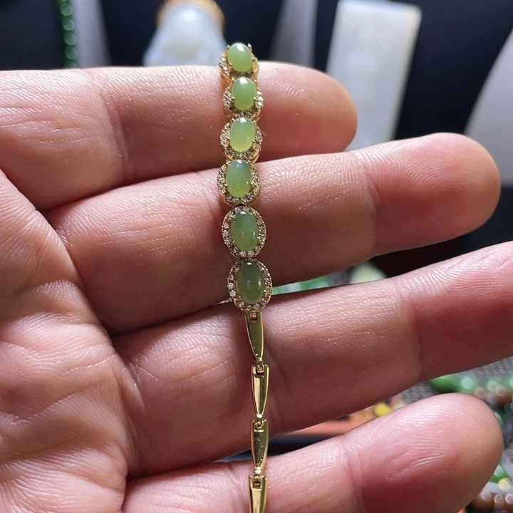 和田玉银S925镶嵌戒指