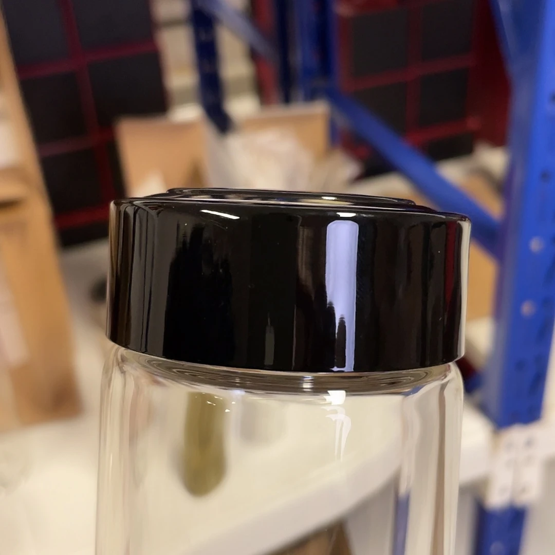 水晶玻璃盖子款7563黑色330ml