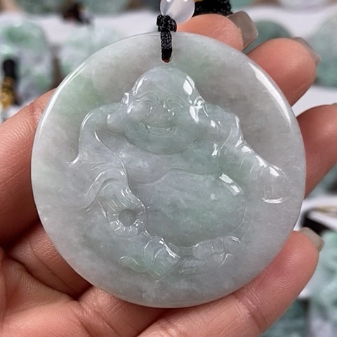 翡翠颈饰未镶嵌逍遥佛福利