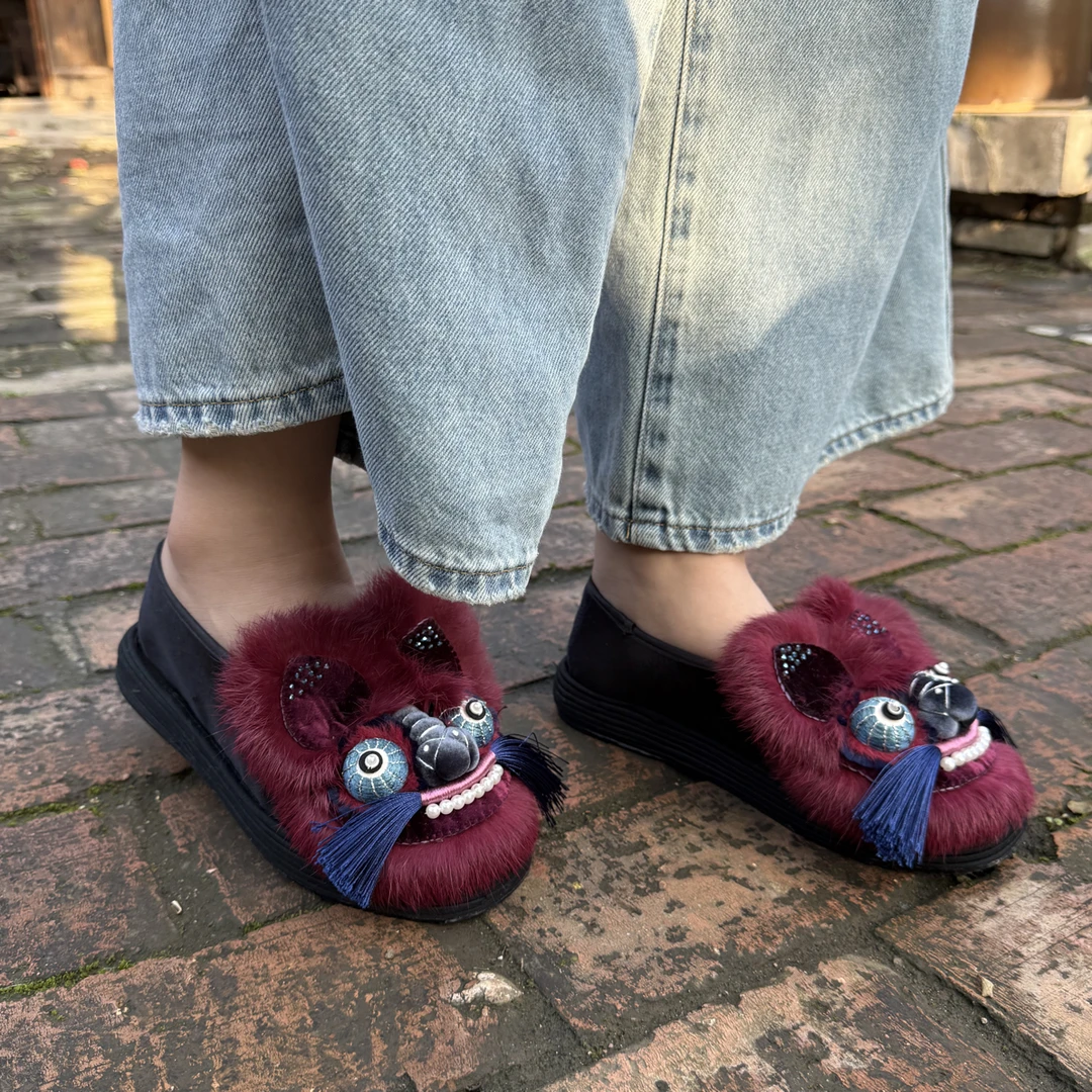 【安哥拉红】花田家·原创手工千层底虎头鞋