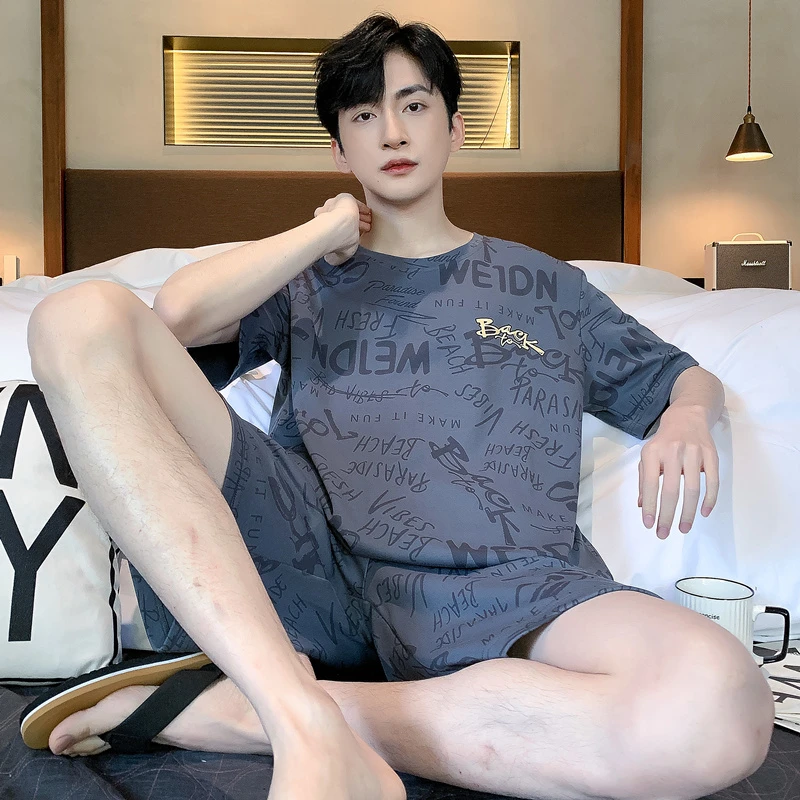 睡衣男款夏2025年新款短袖薄款大码200斤加肥青年家居服宽松套装