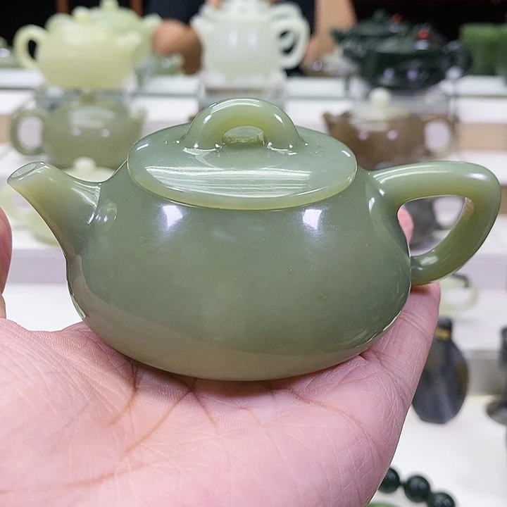 未镶嵌和田玉挂件茶壶100ml（微瑕）