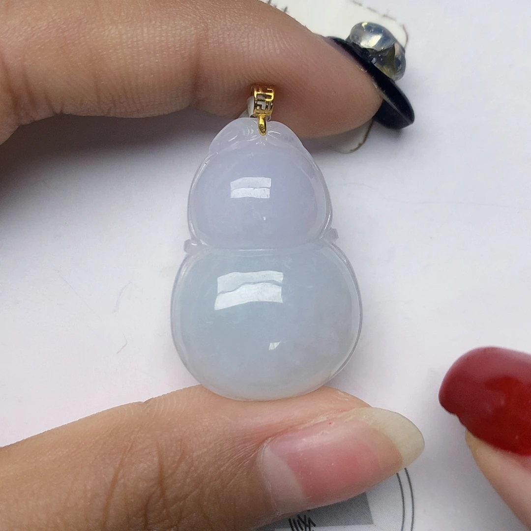 颈饰18K金镶嵌翡翠天然翡翠