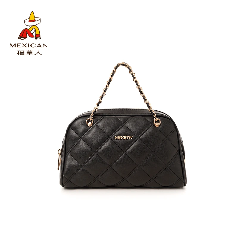 Mexican/稻草人牛皮包时尚轻奢女士手提拉链单肩包枕头包小众