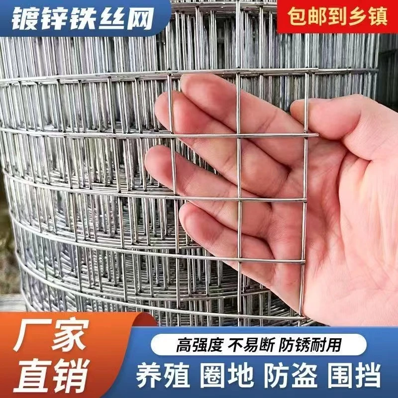 镀锌钢丝网加粗围栏铁丝网防鸟防鼠养殖鸡鸽兔笼防护网水泥防裂网