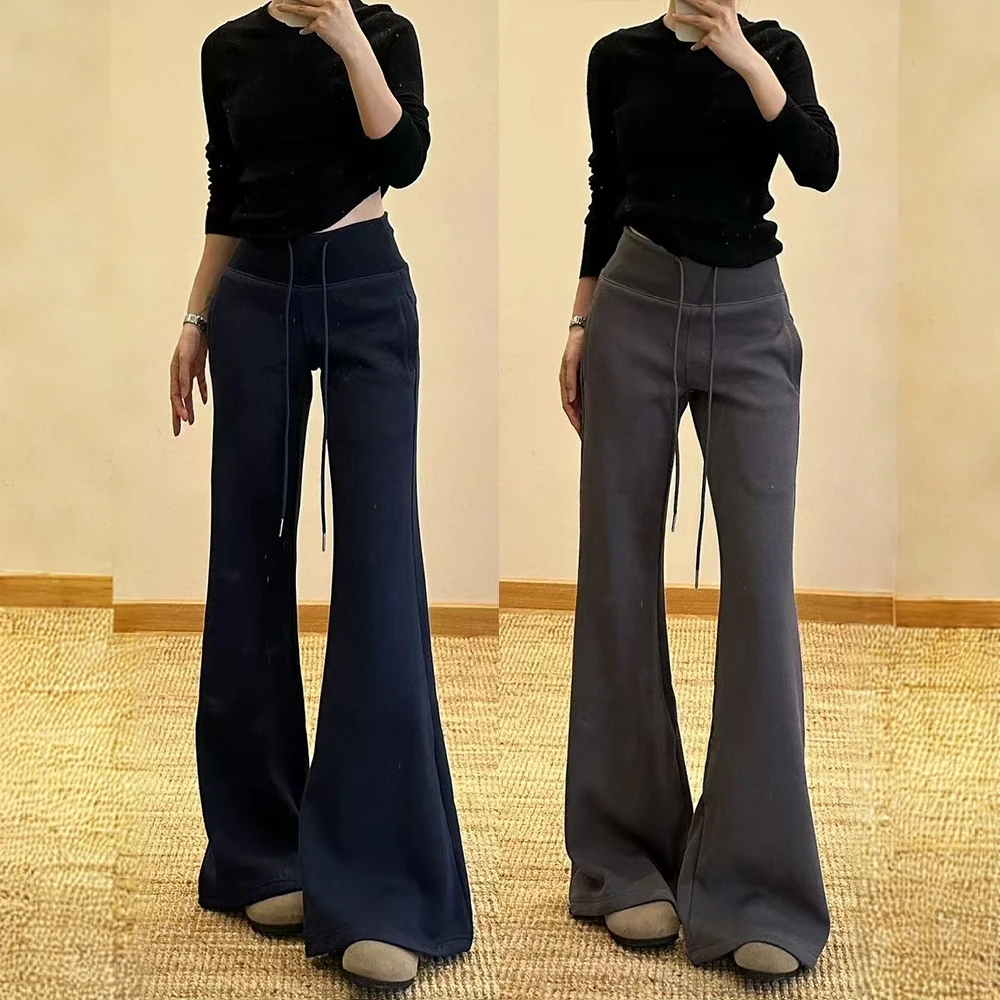 美式微喇裤女春秋季2025新款辣妹高腰休闲宽松显瘦运动瑜伽喇叭裤