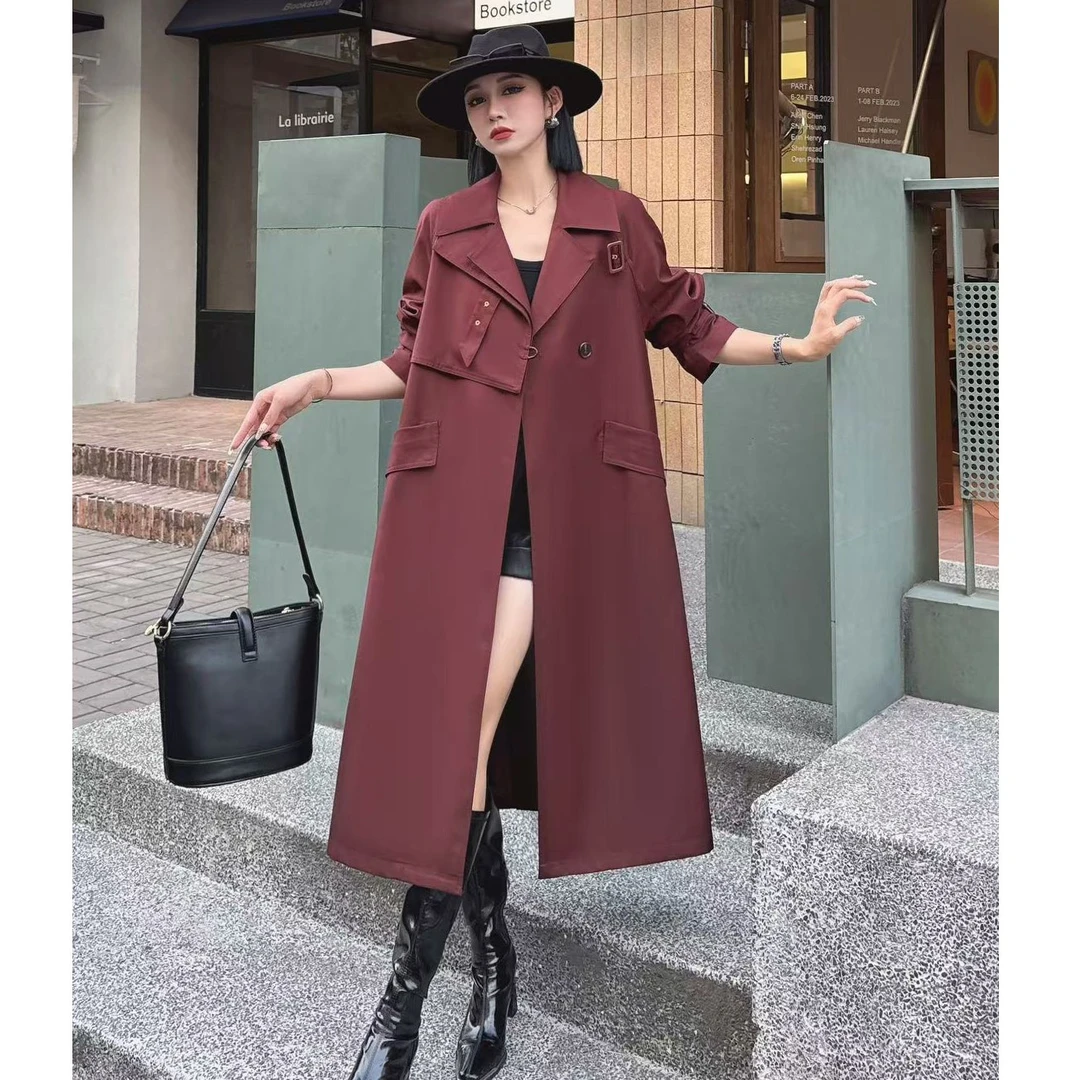 DS51739回味依衣时尚大牌气质百搭设计师长款风衣外套