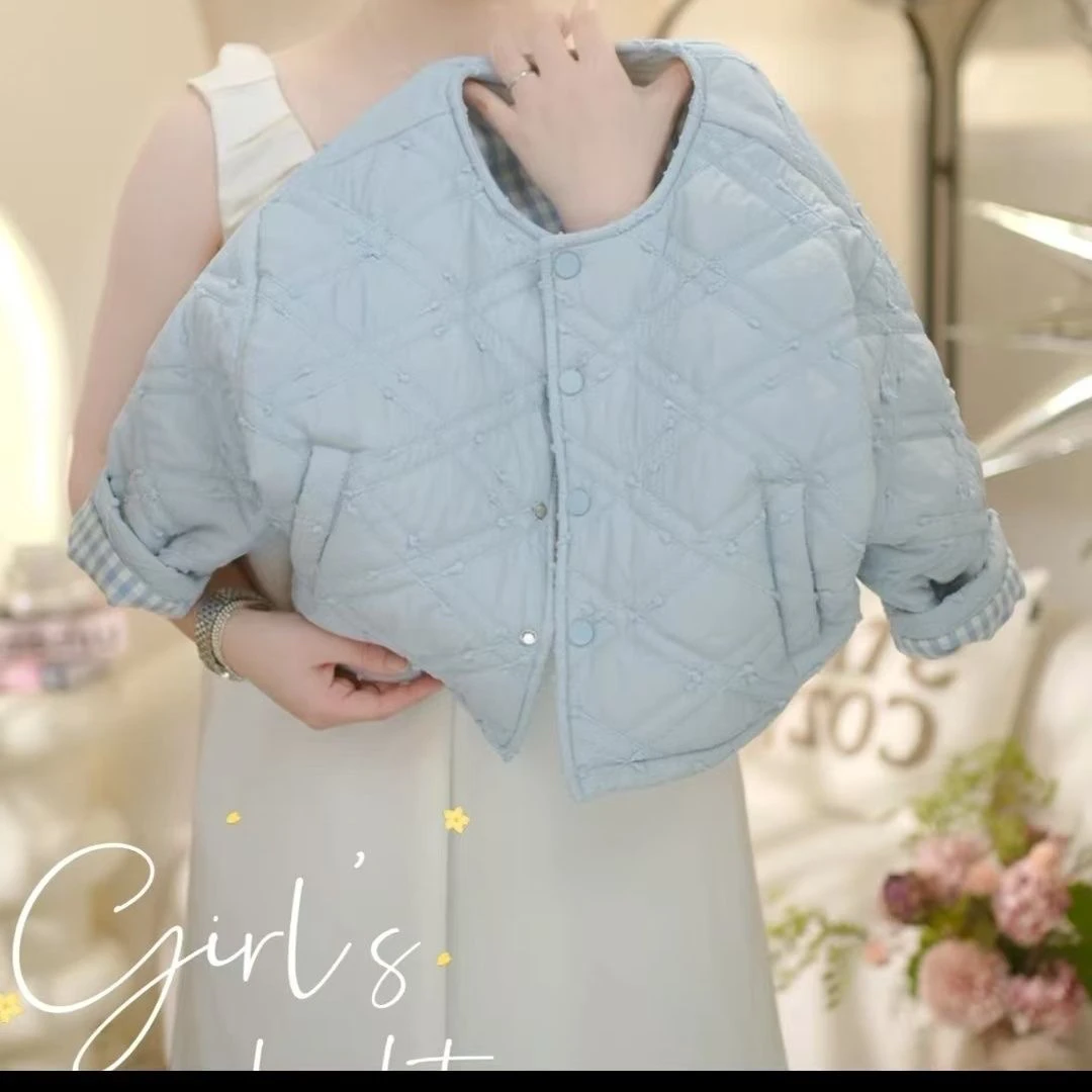 男女童2024秋冬冬季新款洋气宝宝加厚碎花儿童棉服加厚棉衣厚外套