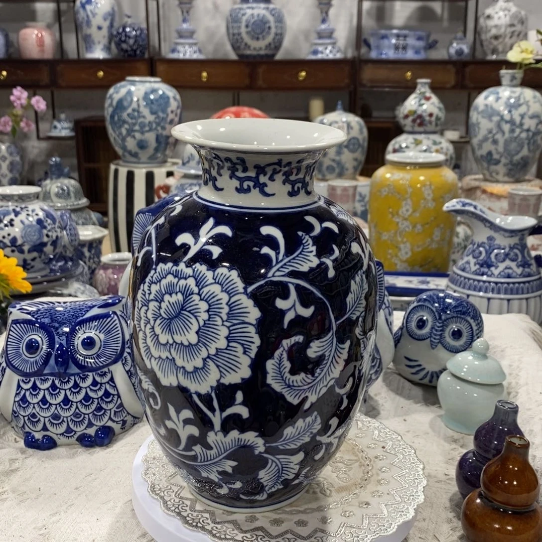 【闪购商品】摆件蓝色花瓶摆件……