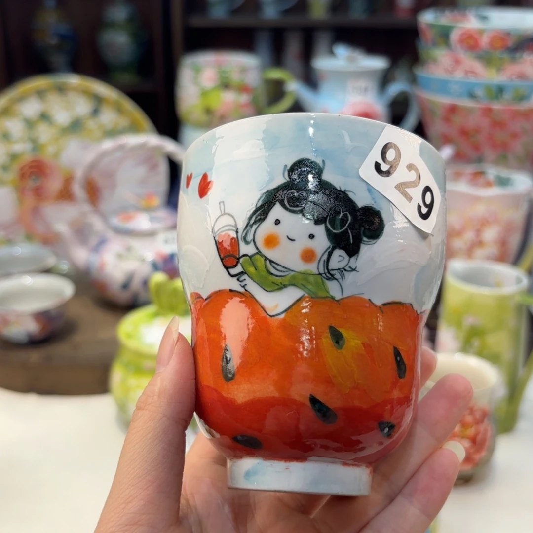 瓷片景德镇手绘高温釉下彩陶瓷茶具