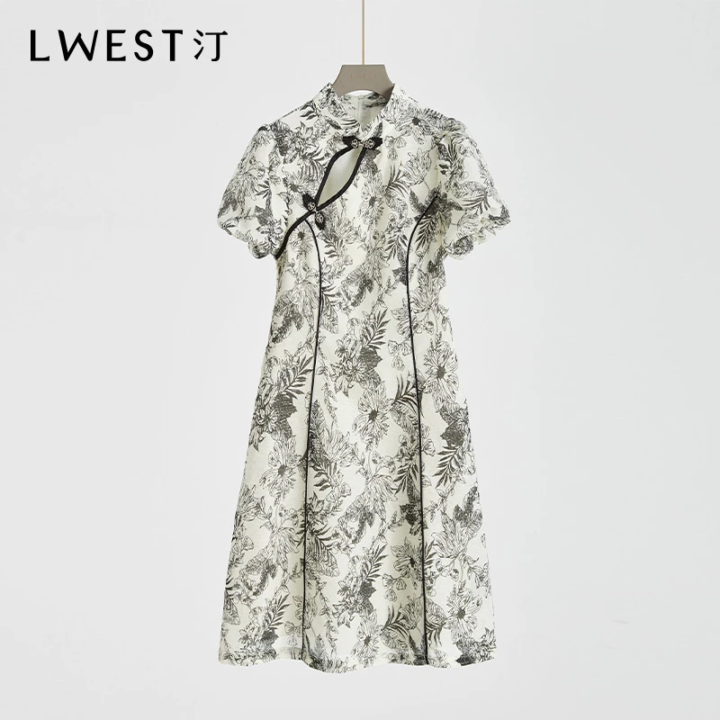 【小铃铛专属】朗文斯汀新式国风气质连衣裙LDML32012728