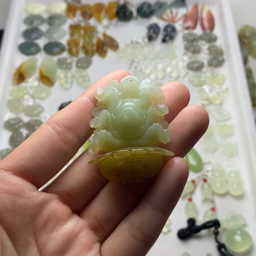 蛇纹石玉合金耳饰/颈饰