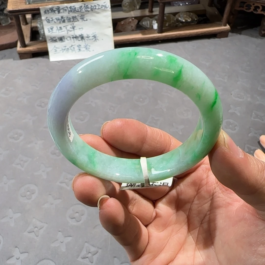 翡翠未镶嵌手镯53.8圈口