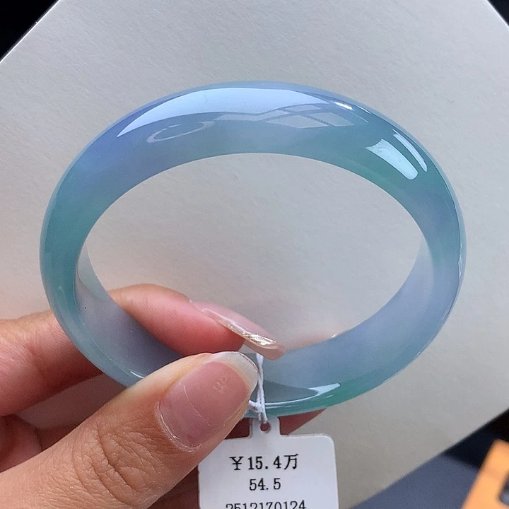 未镶嵌手镯翡翠55正圈冰胶幻彩