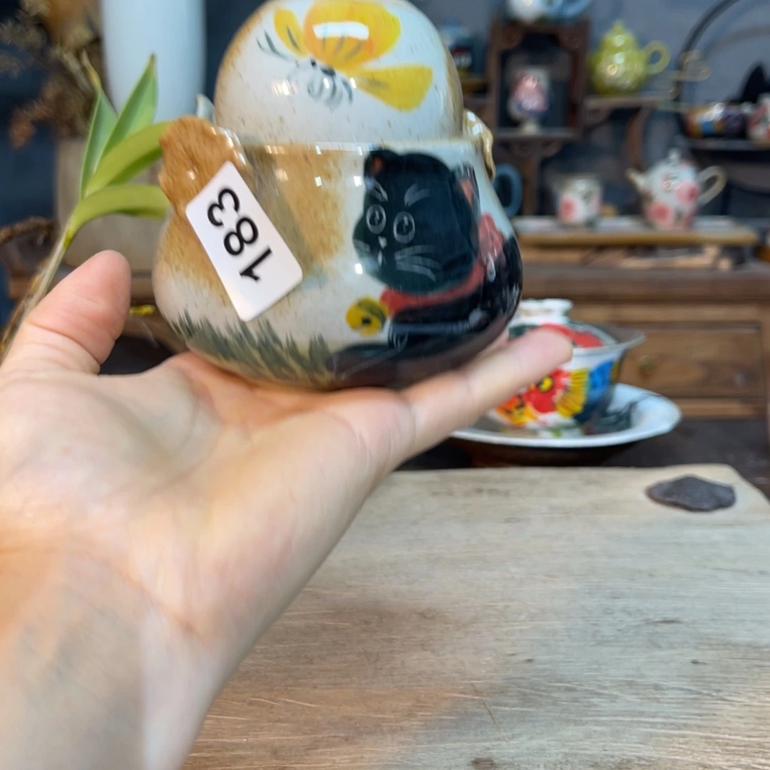 壶素浅陶瓷手工手绘