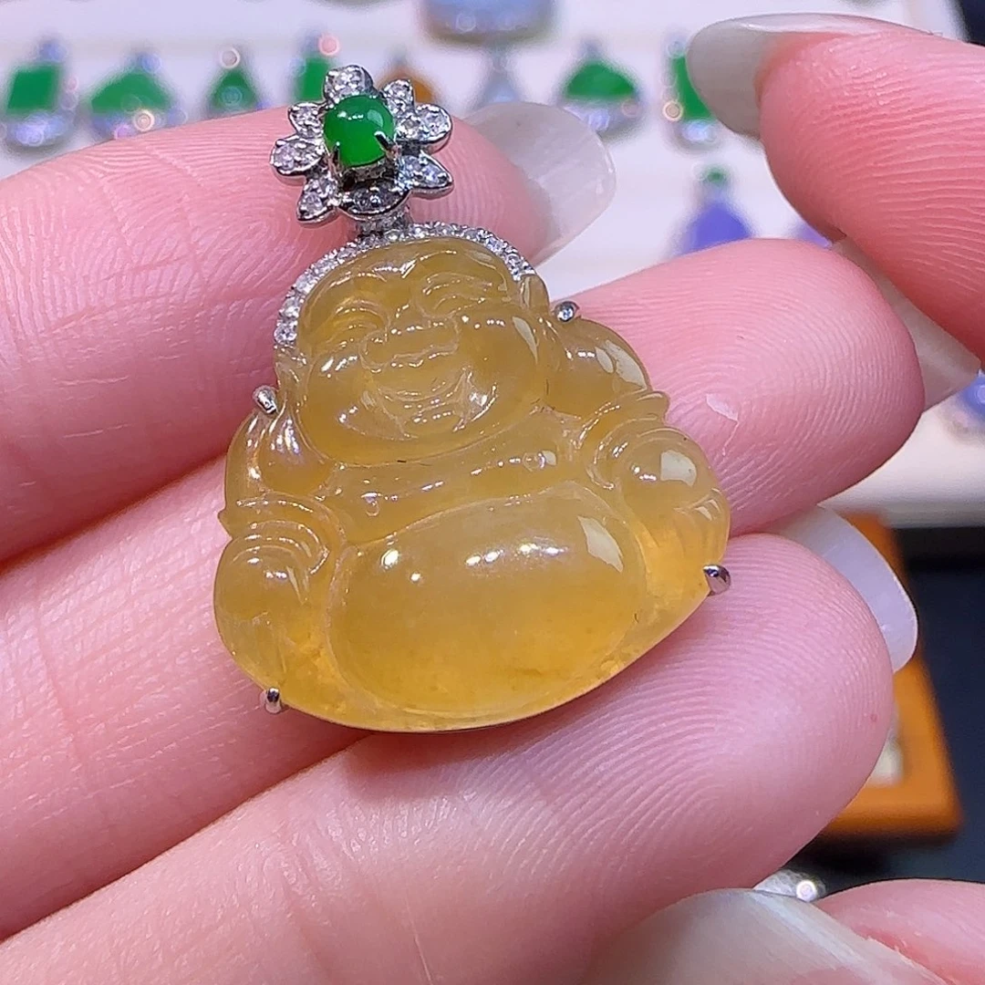 甘***杺翡翠18K金镶嵌戒指