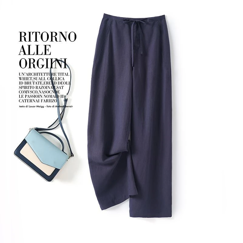 苏杭重磅天丝老钱风松弛感长裤女2025夏新款直筒阔腿透气休闲长裤